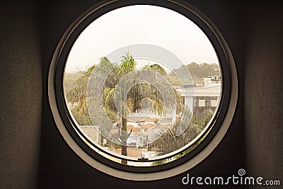 Sao Paulo, Brazil - October 11, 2021: View from the hotel Unique to the avenue Brigadeiro Luis Antonio Editorial Stock Photo