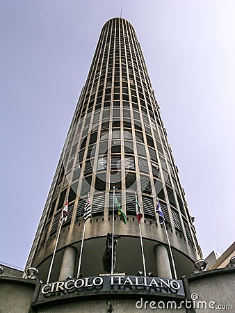 Facade of Italia building in downtown Sao Paulo Editorial Stock Photo