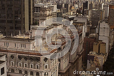 Martinelli Building. With 30 floors, was the first skyscraper in Brazil. Editorial Stock Photo