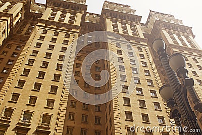 Martinelli Building. With 30 floors, was the first skyscraper in Brazil. Editorial Stock Photo