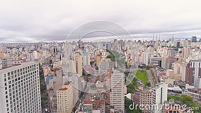 SAO PAULO, BRÉSIL - 3 MAI 2018 : Vue aérienne de la place de Ground Zero de centre de la ville Place touristique clips vidéos SAO PAULO, BRÉSIL - 3 MAI 2018 : Vue aérienne de la place de Ground Zero de centre de la ville Place touristique clips vidéos