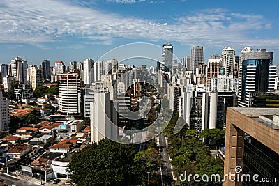 Sao Paulo, Engineer Luis Carlos Berrini street, Brazil. Editorial Stock Photo