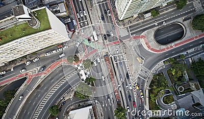 Sao Paulo, Avenida Paulista and Consolacao street Stock Photo