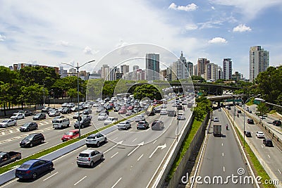 Sao Paulo traffic Editorial Stock Photo