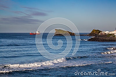 Sao Rogue, Azores, Portugal - May 16, 2017: Coast Sao Rogue on S Editorial Stock Photo