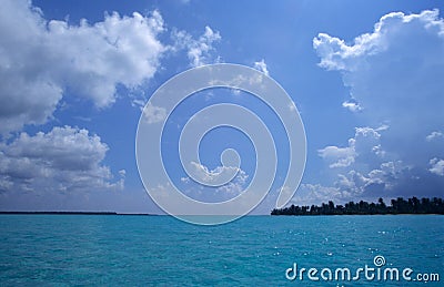 Saona island blue lagoon -Dominican republic Stock Photo