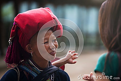 Red Dao hilltribe woman, Sapa Editorial Stock Photo