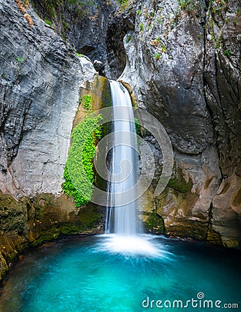 Sapadere canyon and beautiful waterfall, Alanya, Turkey Stock Photo