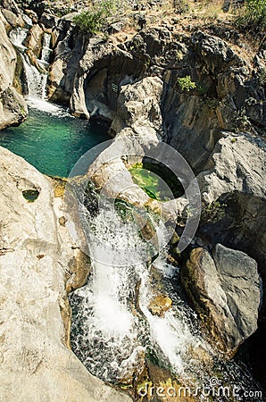 Sapadere Canyon and waterfall. Alanya, Turkey Stock Photo