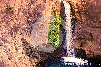 Sapadere Canyon and waterfall. Alanya, Turkey. tinted Stock Photo