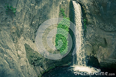 Sapadere Canyon and waterfall. Alanya, Turkey. tinted Stock Photo