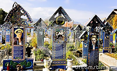 Sapanta, Maramures, the merry cemetery. Editorial Stock Photo