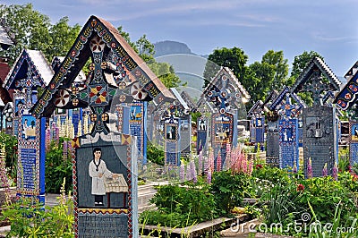 Sapanta merry cemetery in Romania Stock Photo