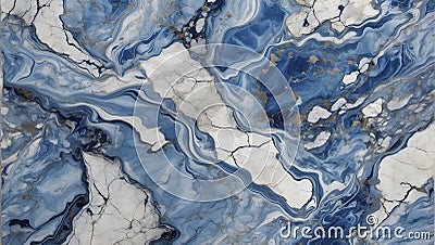 Sapphire Serenade: Lively Blue Roma Marble Backdrop. AI Generate Stock Photo