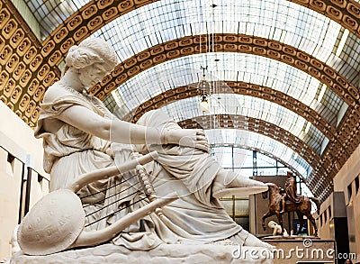 Sappho by Jean Jacques Pradier. Musee D`Orsay. Paris Editorial Stock Photo