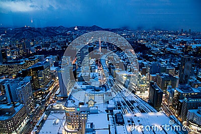 Sapporo cityscape urban landscape Editorial Stock Photo