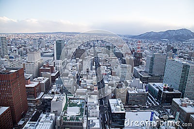 Sapporo cityscape urban landscape Editorial Stock Photo
