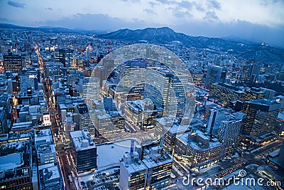 Sapporo cityscape urban landscape Editorial Stock Photo