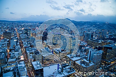 Sapporo cityscape urban landscape Editorial Stock Photo