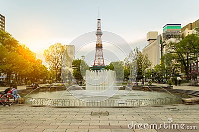 Sapporo TV Tower in Sapporo, Hokkaido, Japan Stock Photo