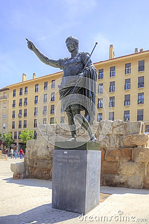 Saragossa. The Roman emperor Caesar Augustus Editorial Stock Photo