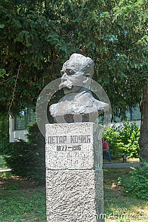 Bust of Bosnian Serb writer, activist and politician, Petar Kosic Editorial Stock Photo