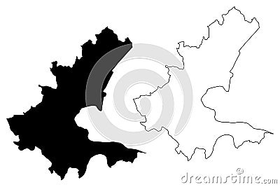 Sarajevo Canton BiH, Federation of Bosnia and Herzegovina, FBiH map vector illustration, scribble sketch Sarajevo map Vector Illustration