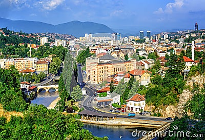 Sarajevo city, capital of Bosnia and Herzegovina Stock Photo