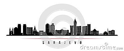 Sarajevo skyline horizontal banner. Vector Illustration