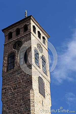Sarajevo watch tower detail Stock Photo
