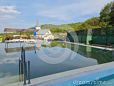Sarata Bai salted water resort in Sarata village, Bacau, Romania. May 2022 Editorial Stock Photo