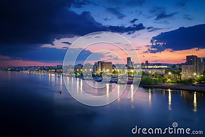 Saratov city skyline on Volga river, Russia Stock Photo