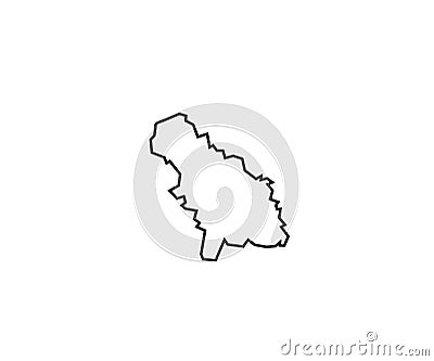 Saratov oblast Russia region shape outline Cartoon Illustration