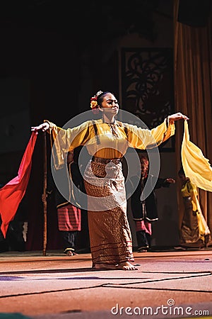 Sarawakian traditional dance by Melanau People Editorial Stock Photo