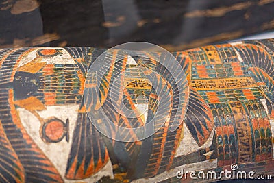 Sarcophagus detail in Louvre Lens Editorial Stock Photo