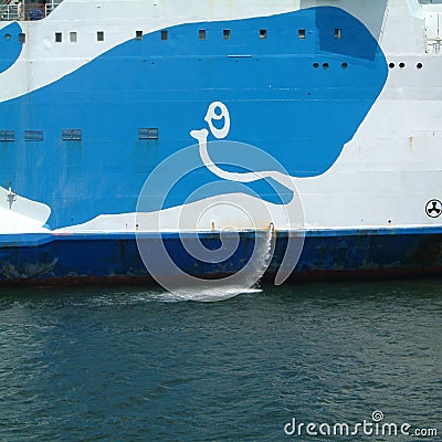 Detail of the ferry Moby Lines Editorial Stock Photo