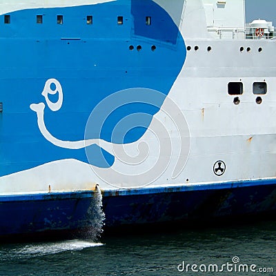 Detail of the ferry Moby Lines Editorial Stock Photo