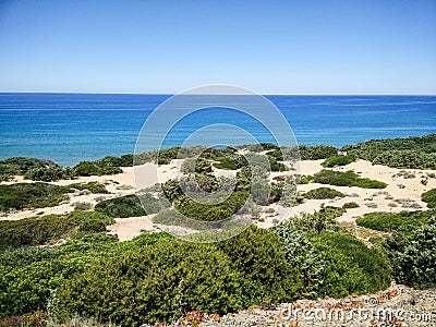 Sardina. Arbus. Costa Verde. Coastal landscapes Editorial Stock Photo
