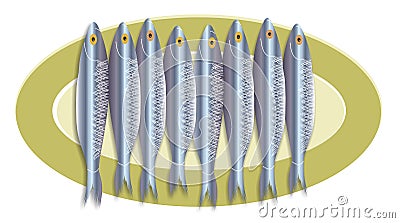 Sardine platter Stock Photo