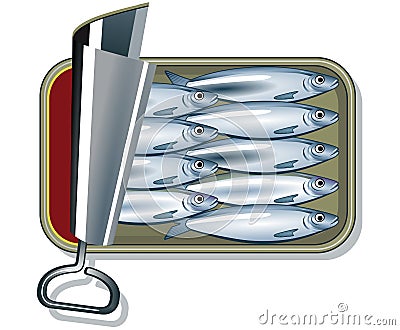 Sardines in a can Vector Illustration