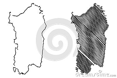 Sardinia island map vector Vector Illustration