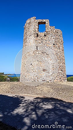 Sardinia. Pula. Tower of Cala d'Ostia, 18th century Stock Photo
