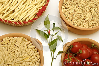 Sardinian pasta and tomatoes Stock Photo
