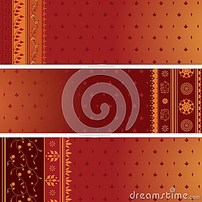 Saree banners Vector Illustration