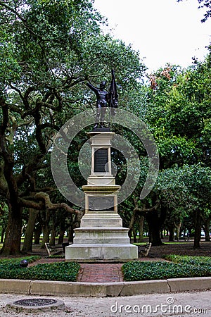 The Sargent Jasper monument in Battery Park, Charleston, SC Stock Photo