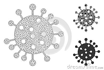 SARS Virus Vector Mesh 2D Model and Triangle Mosaic Icon Vector Illustration