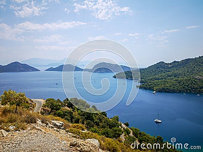 Sarsala bay,View, Gocek, Turkey Stock Photo