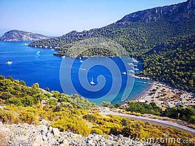 Sarsala bay,View, Gocek, Turkey Stock Photo