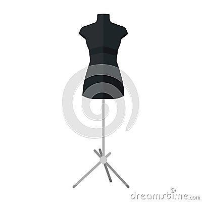 Sartorial mannequins in black are isolated on a white background. Mannequins form the body of a woman. Silhouette of a person in Cartoon Illustration