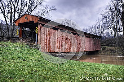 Sarvis Creek Covered Bridge in West Virginia Stock Photo